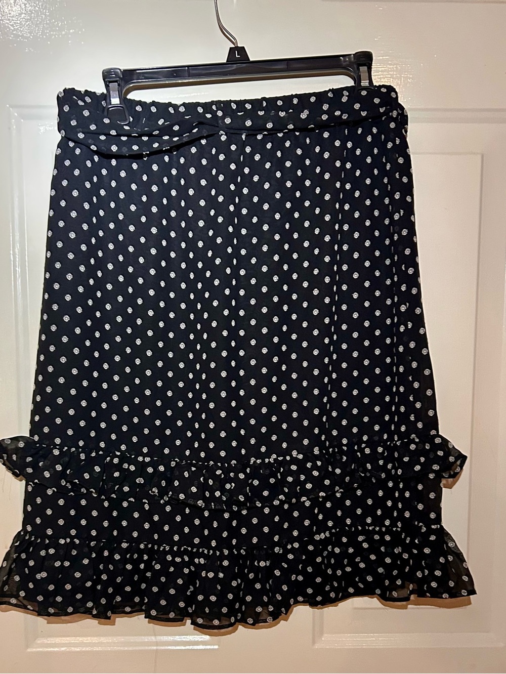 Calvin Klein Black and White Polka Dot Mini Skirt - Picture 8 of 9